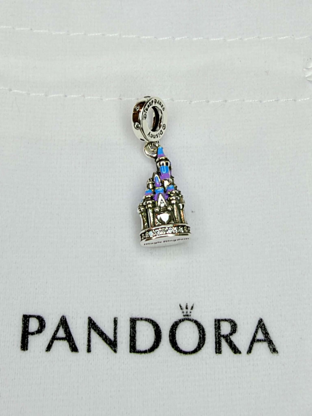 Pandora Silver Enchanted Castle Dangle Charm - Purple Accents